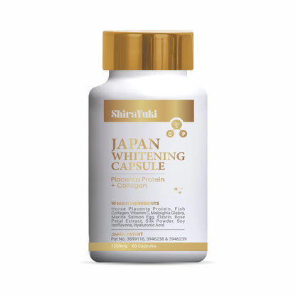 ShiraYuki Japan Whitening Capsule bottle on a white background