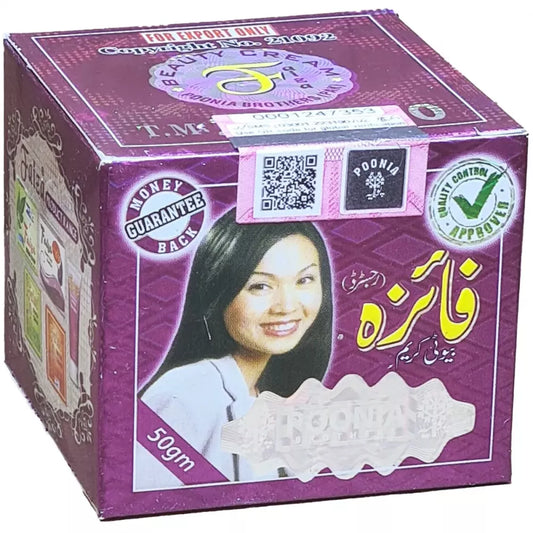Purple box with a woman's face on it, featuring text and graphics.