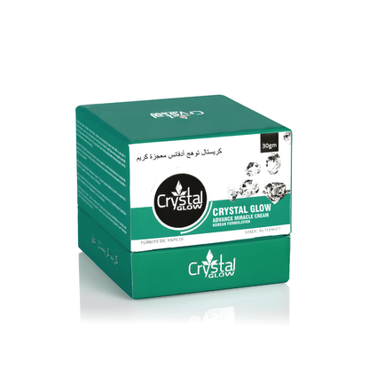 Crystal Glow cream packaging on a white background