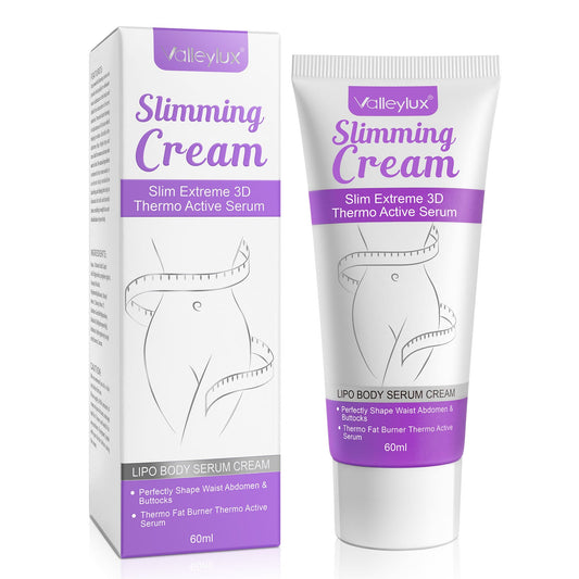 Valleylux Slimming Cream packaging with tube and box on a white background