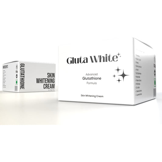 Gluta White skin whitening cream packaging on a white background