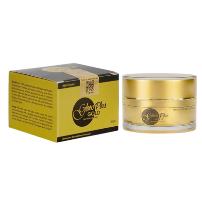 Gold jar and box of a cosmetic product on a white background