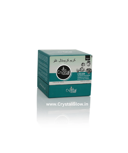 Crystal Glow cream packaging on a white background