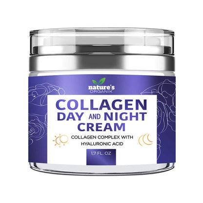 Jar of Nature's Organik Collagen Day and Night Cream on a white background